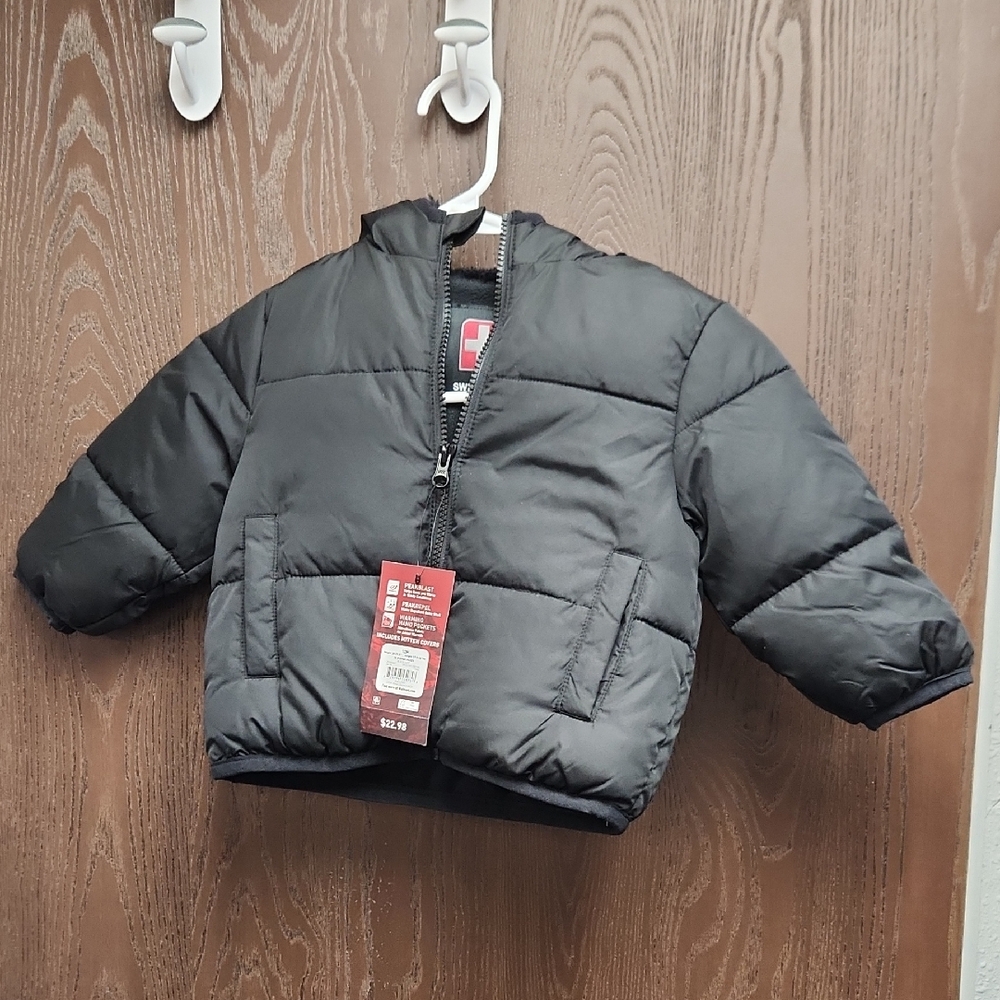 Swiss Tech Charcoal Kids Puffer Jacket